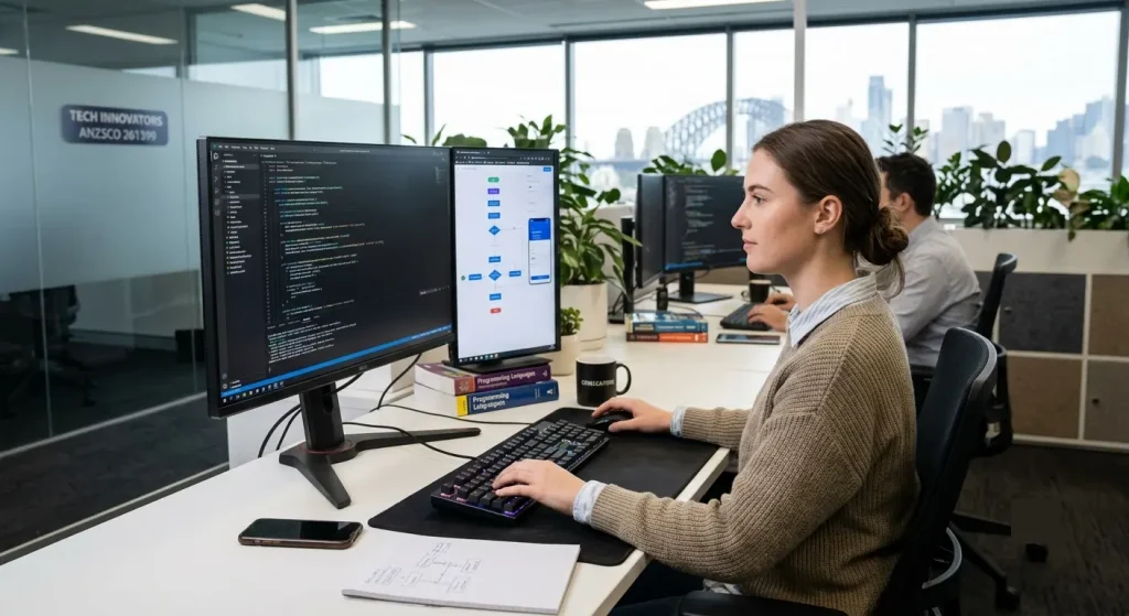 Software and Applications Programmer working on custom software development and system support