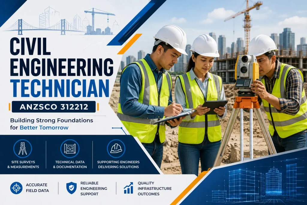 Civil Engineering Technician ANZSCO 312212 conducting site survey