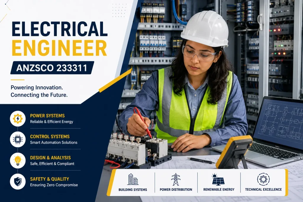 Electrical Engineer ANZSCO 233311 inspecting electrical control systems