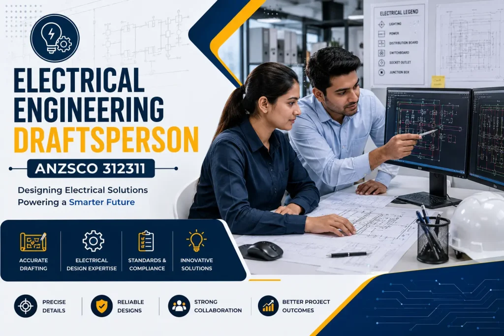 Electrical Engineering Draftsperson ANZSCO 312311 creating electrical CAD drawings