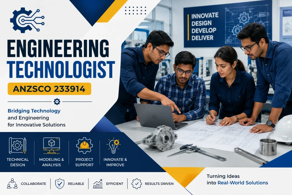 Engineering Technologist ANZSCO 233914 collaborating on project