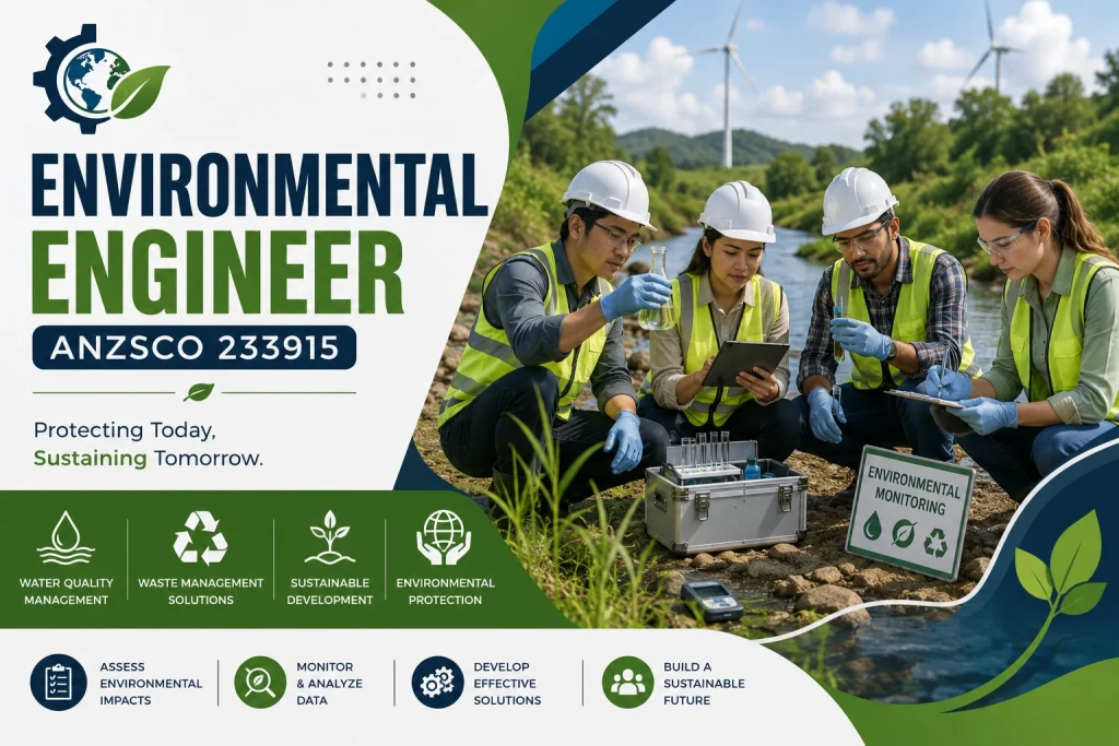 Environmental Engineer ANZSCO 233915 conducting water testing