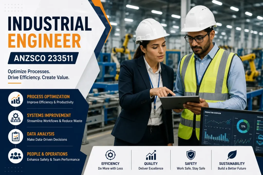 Industrial Engineer ANZSCO 233511 optimizing factory operations