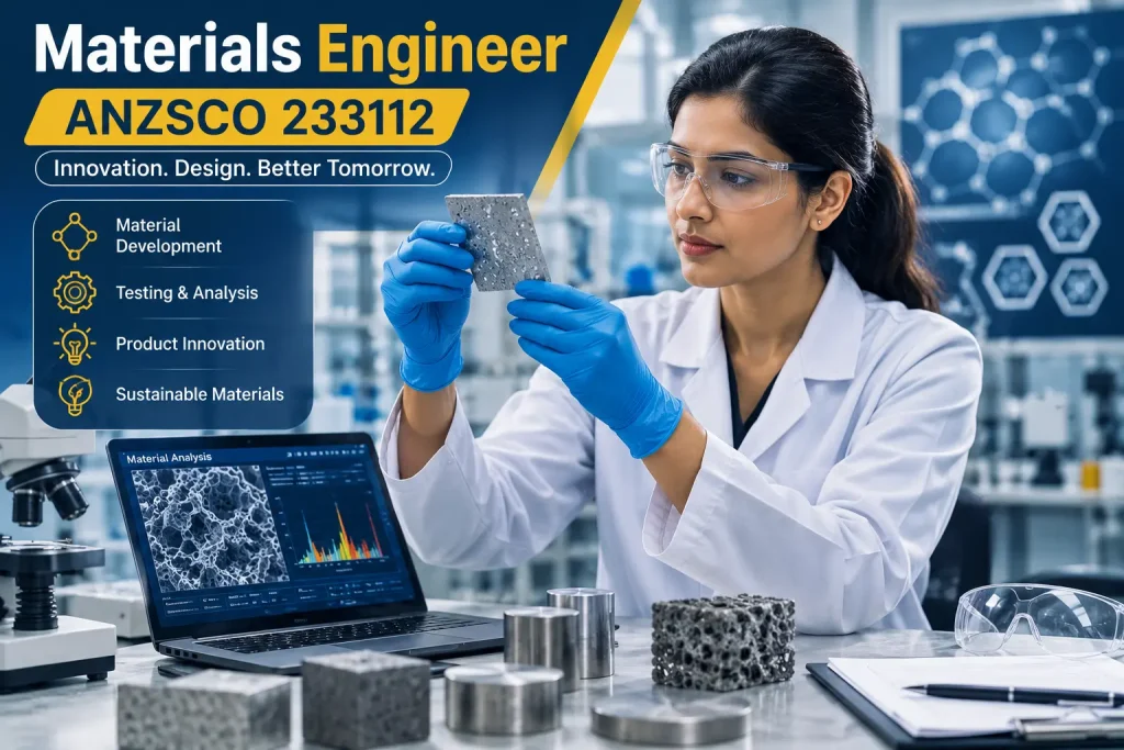 Materials Engineer ANZSCO 233112 testing advanced material samples