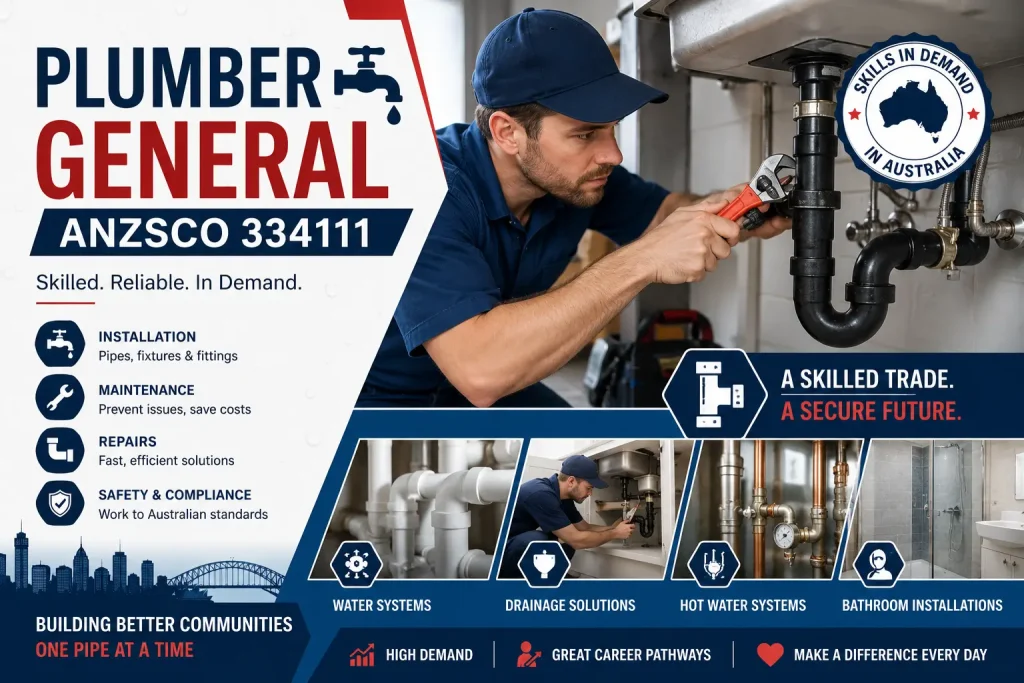 Plumber General ANZSCO 334111 repairing plumbing systems